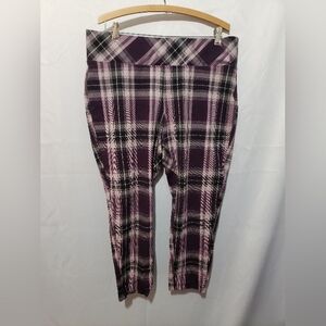 Torrid Purple and Black Plaid Leggings
